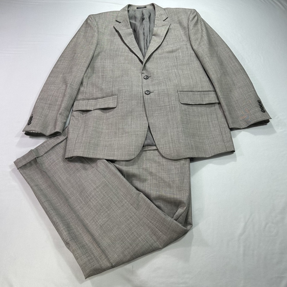 Pronto Uomo Suit Mens 44 Long Gray Wool 2 Piece Blazer Pants‎ 38 Waist Classic